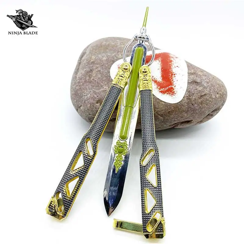 Apex Legends Octane Balisong нож-бабочка неточенная Металлическая Модель дисплея только для