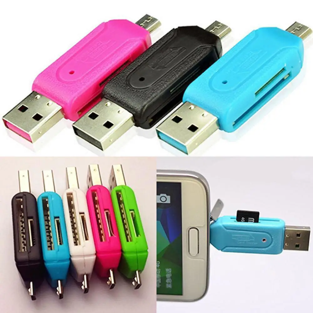 Type C & Micro USB 2 in 1 OTG Card Reader High-speed USB2.0 Universal TF/SD for Android Computer Extension Headers - купить по
