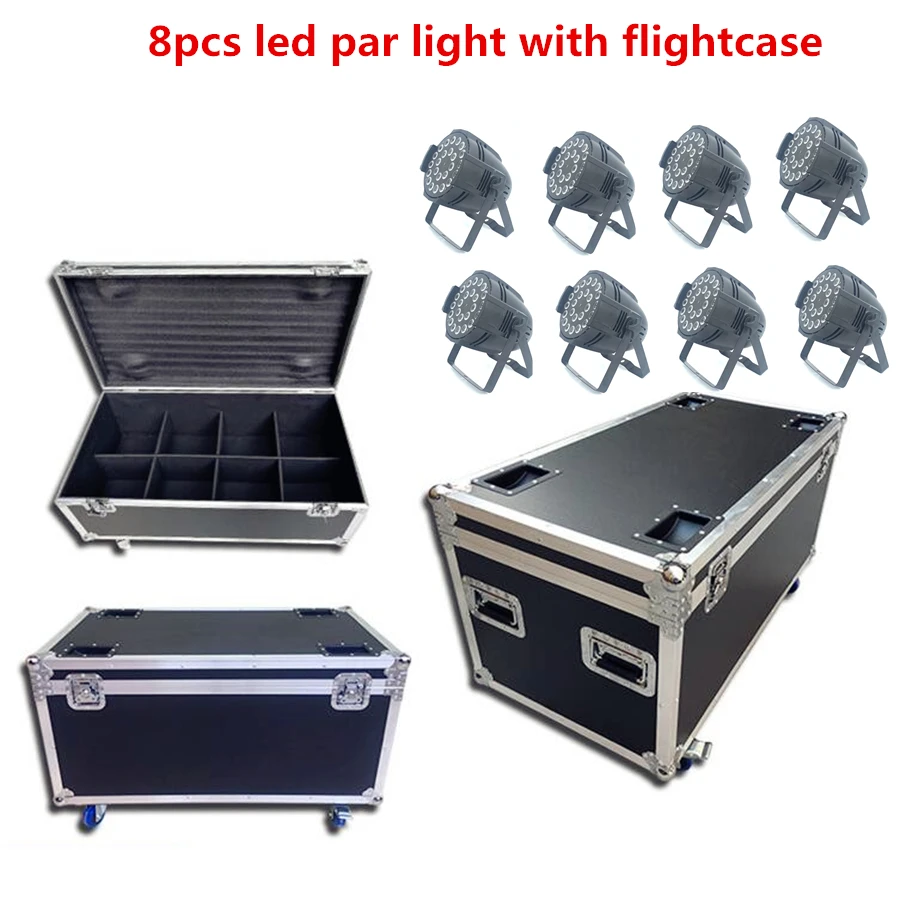 

Flight Case with 8pcs 24x18W led par light rgbwa uv 6in1 dj equipment disco stage effects LED wash light RGBW 4in1 par light