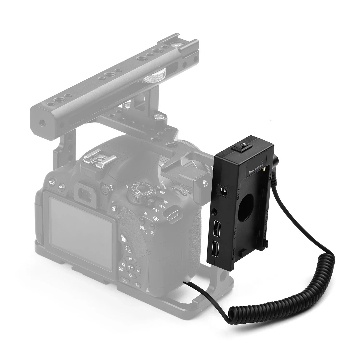 

NP-F970 F750 Battery Plate Holder Adapter with Dual USB Interface Dummy Battery Coupler