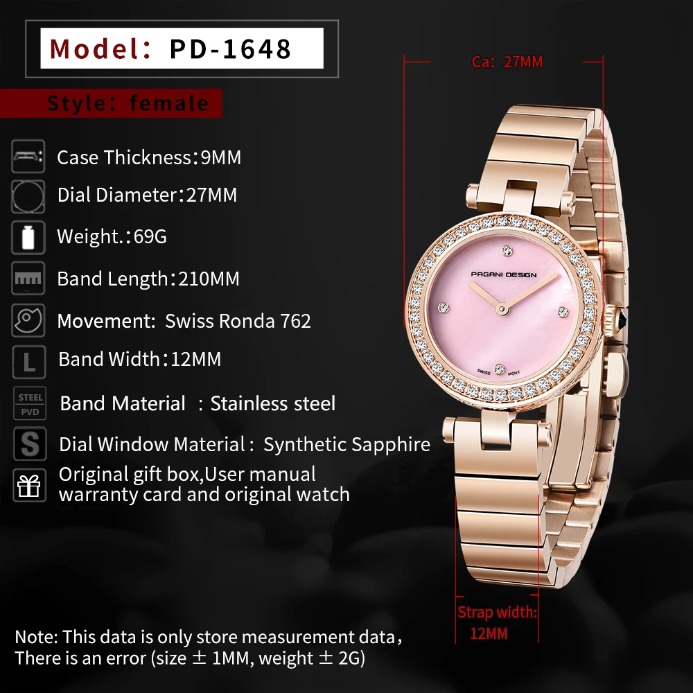 Часы женские кварцевые из нержавеющей стали с сапфировым стеклом | Наручные часы