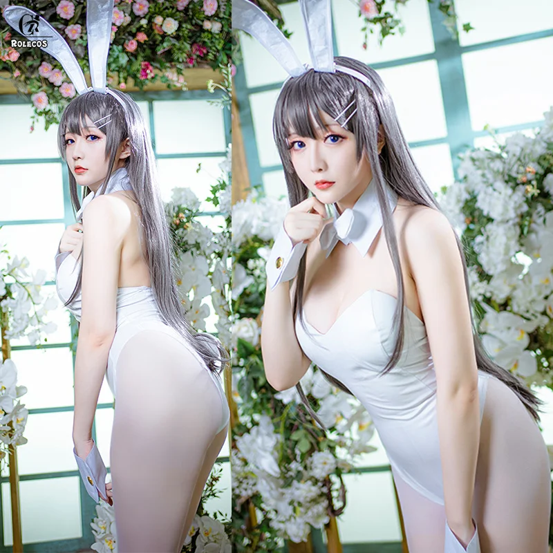 Женский костюм кролика ROLECOS сексуальный кожаный для косплея Sakurajima Mai Seishun Buta Yarou wa
