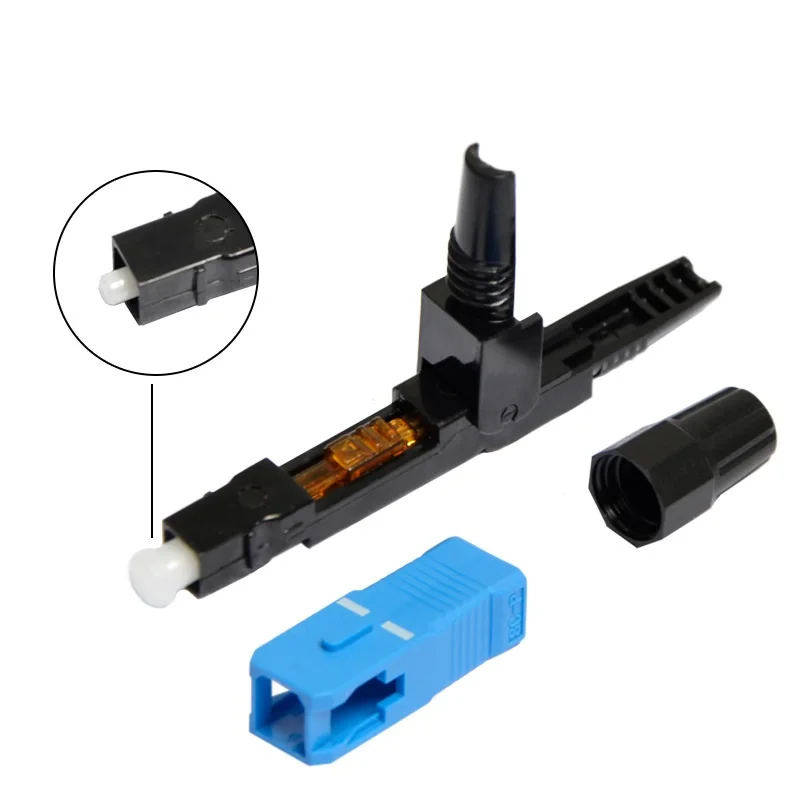 SC/APC UPC Fiber Optic Quick Connector Cable Cold-Connection-Adapter FTTH Fiber Optic Fast Connector SC Fiber Field Assembly