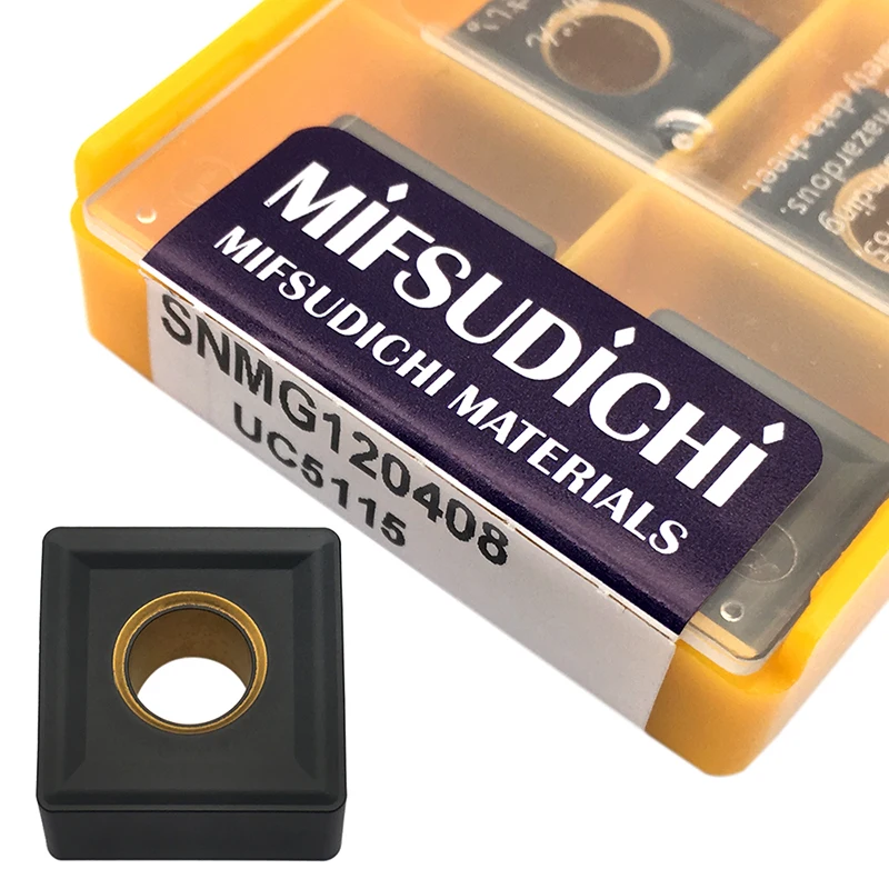 SNMG120404-Herramienta de torneado externo, insertos de carburo, SNMG120408, SNMG120412, UC5115, CNC, herramientas de corte para hierro fundido, 10 Uds.