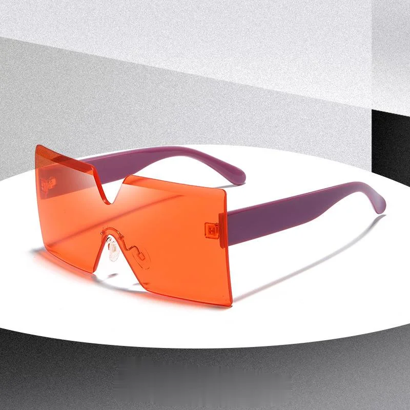 

2021 Big Frame Was Thin Sunglasses Concise Atmosphere Men's and Women's Fashion Diamond Trim Sun Protection Outdoor Sunglasses