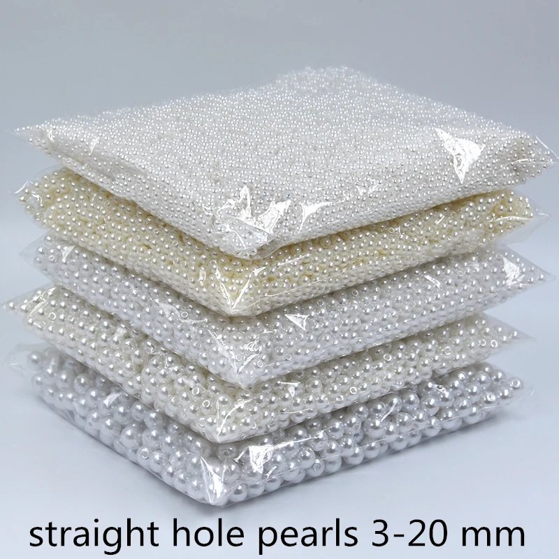 Разноцветные бусины белого цвета и слоновой кости имитация жемчуга для одежды DIY