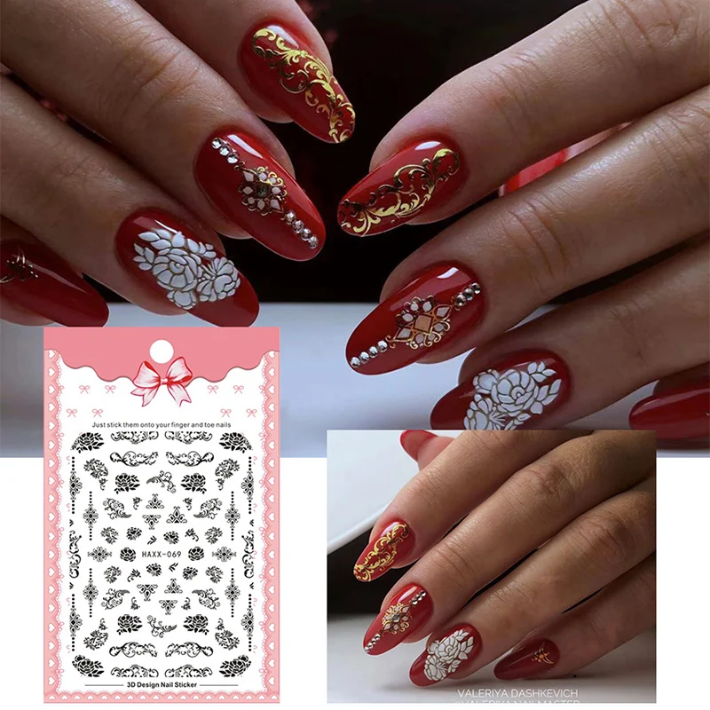 1 шт. цветной дизайн ногтей переводная наклейка s Марпл лист черный 3D для бумажные