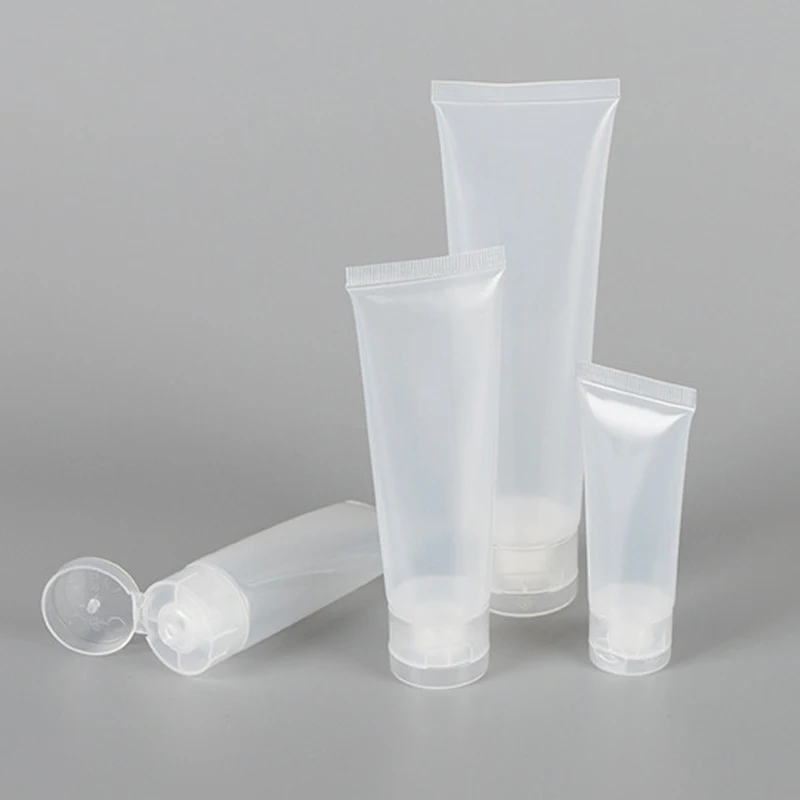 

100Pcs 15ml - 100ml Empty Cosmetic Soft Tubes Squeezable Cream Packing Bottle with Flip cap Lotion Shampoo Gel Containers