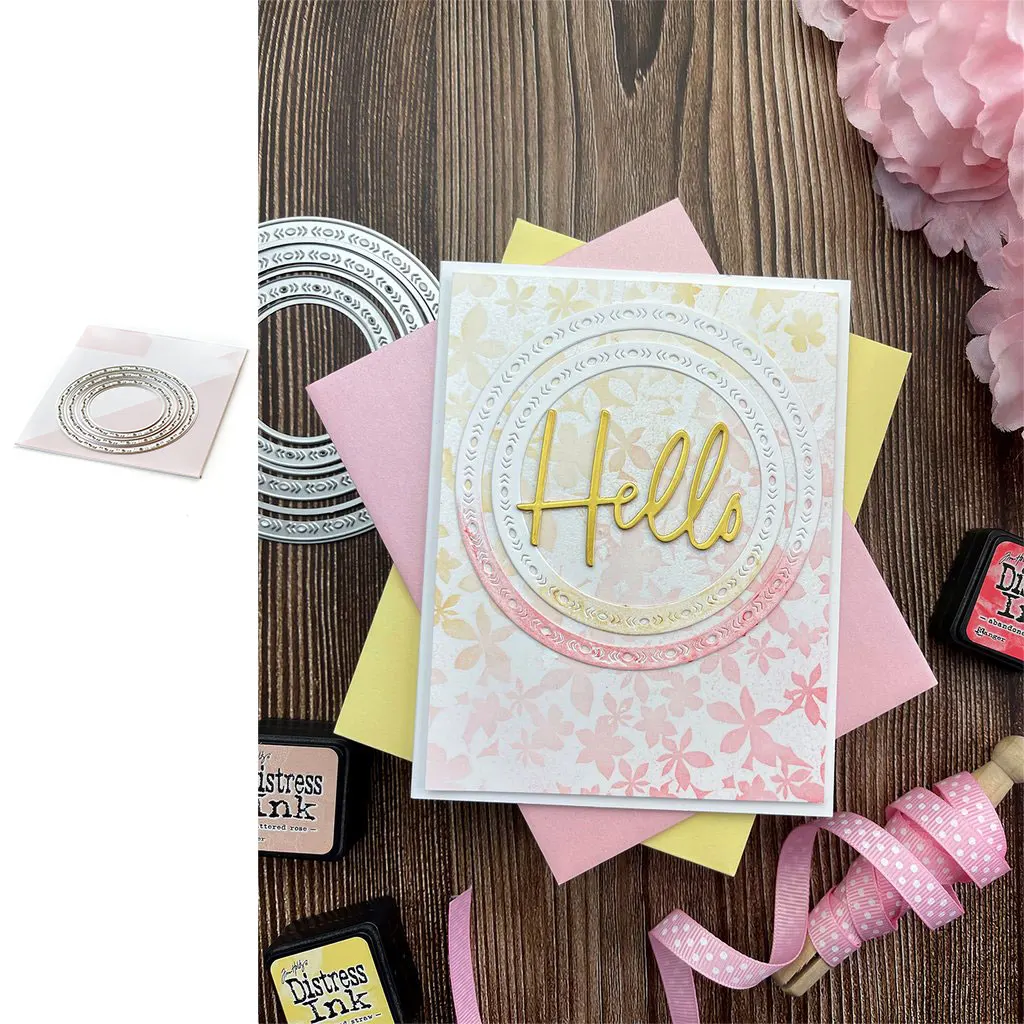 

Lace Circle 2021 New Cutting Dies & Stamps Scrapbook Dariy Decoration Stencil Embossing Template Diy Greeting Card Handmade