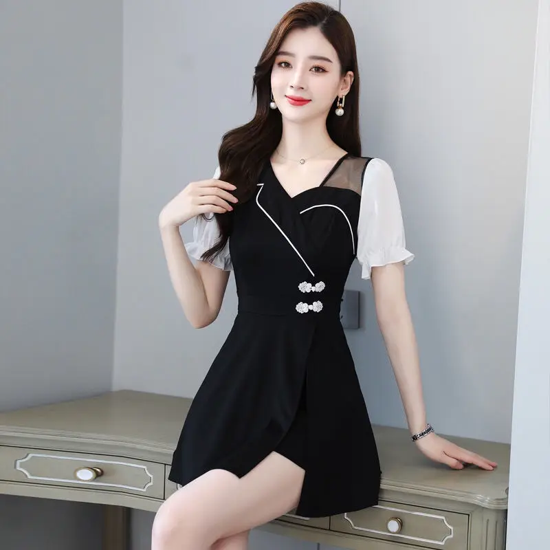 Женская футболка сексуальное платье с открытыми плечами элегантный комплект из