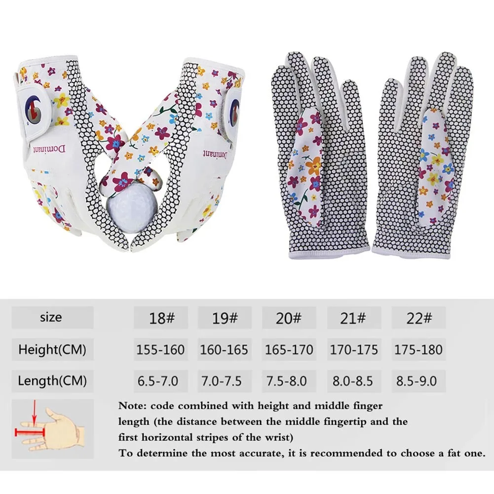 

1 Pair Of Ladies Golf Gloves Ladies Leather Color Breathable Soft Breathable Ladies Gloves With Non-slip Particle Gloves