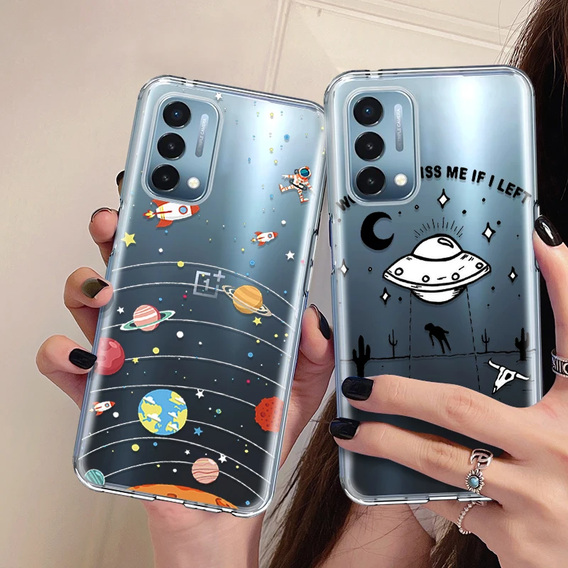 

Cartoon Space Astronaut Phone Case For OnePlus Nord Soft Cover For OnePlus 9 8 7 7T Pro 8T 6 5 Silicone Cover Funda Shell Coque