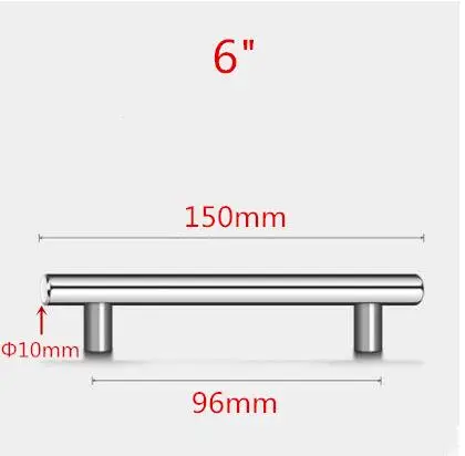 6inch 96mm Дверца кухонного шкафа из нержавеющей стали Т-образная ручка для шкафа Мебельная ручка ящика шкафа Ручка - Цвет: 6inch 96mm