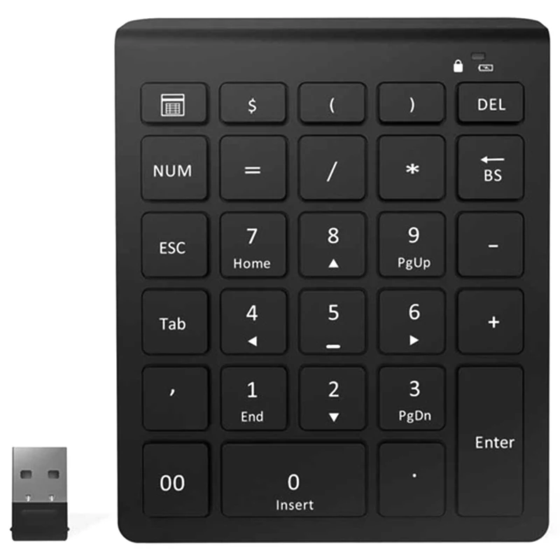 Беспроводная цифровая мини клавиатура с 28 кнопками и большим количеством