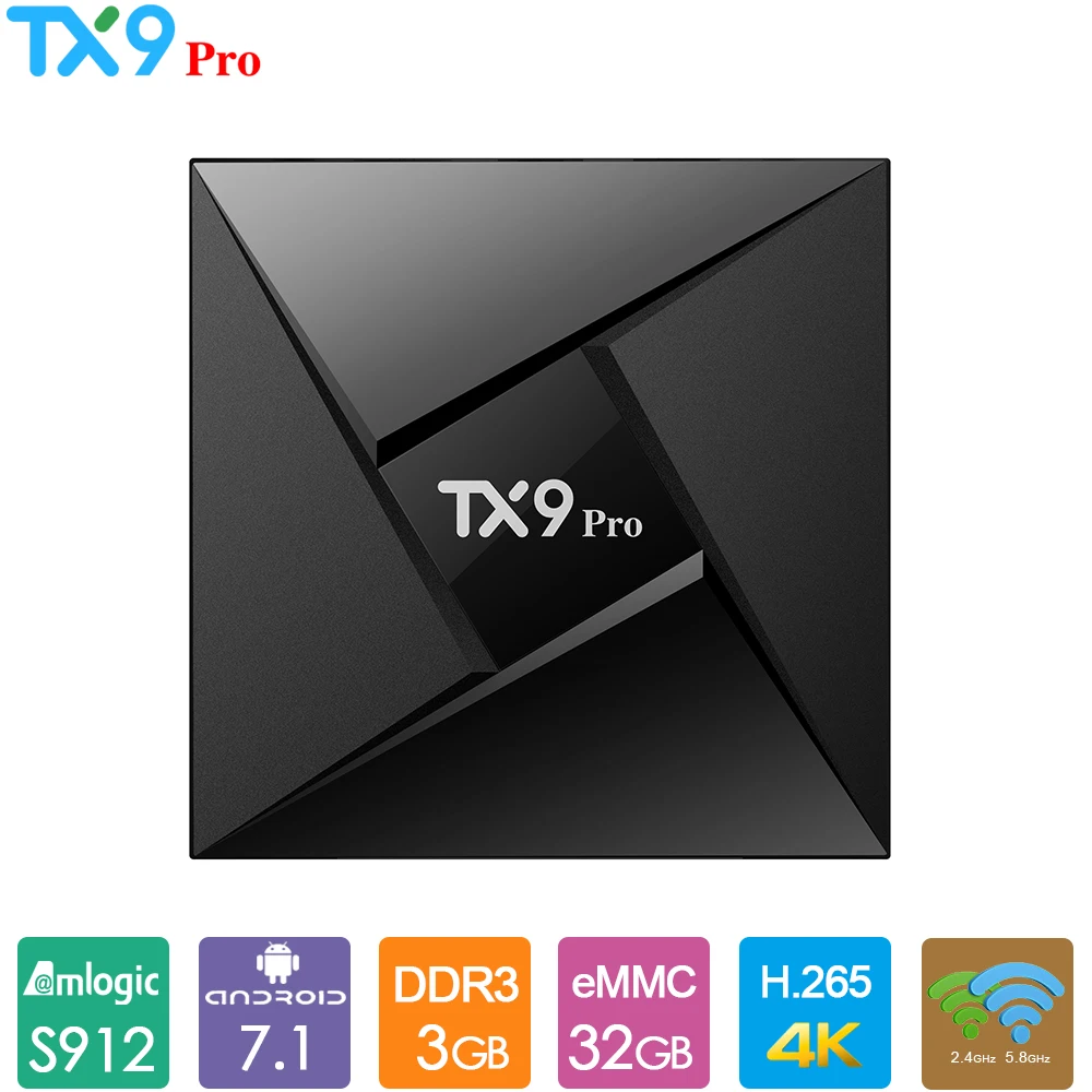ТВ приставка TX9 Pro с восьмиядерным процессором Amlogic S912 Android TV Box 3 ГБ 32 2 4G телефон
