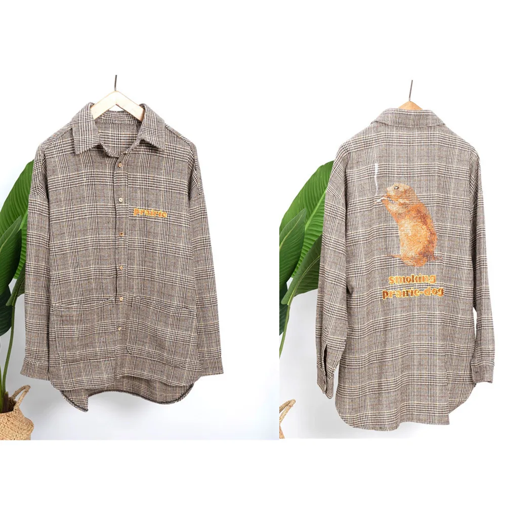 Kpop Bangtan boys V The same clothes plaid shirt squirrel long sleeve coat men women autumn winter k-pop jin suga hoodie | Женская