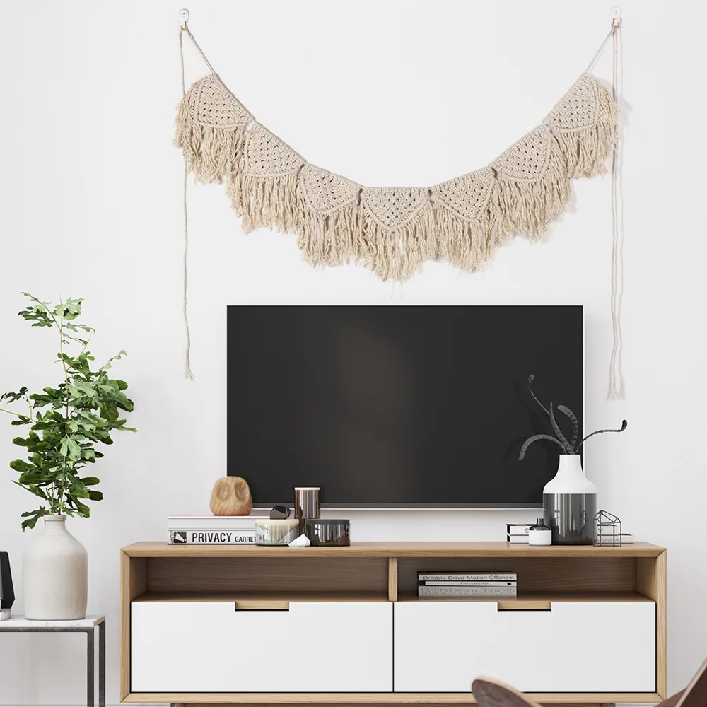 Креативный богемный гобелен макраме ручной работы хлопок Тканое украшение на