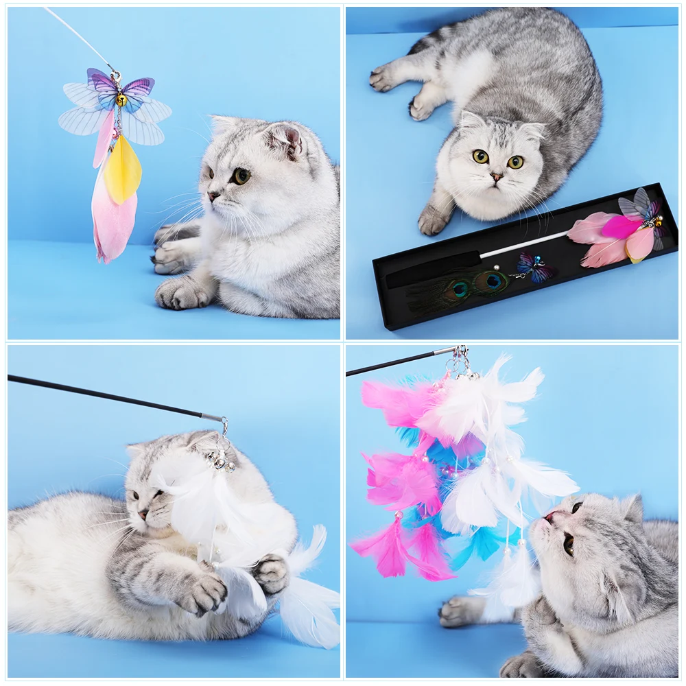 Игрушка для кошек HOOPET забавная цветная палочка с маленьким колокольчиком