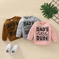 unisex spring fall baby letter print sweatshirt loose fit long sleeve o neck pullover for kids boys girls 0 18 months