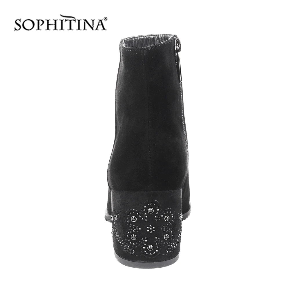 SOPHITINA/шерстяные ботильоны на меху Высококачественная детская замшевая обувь