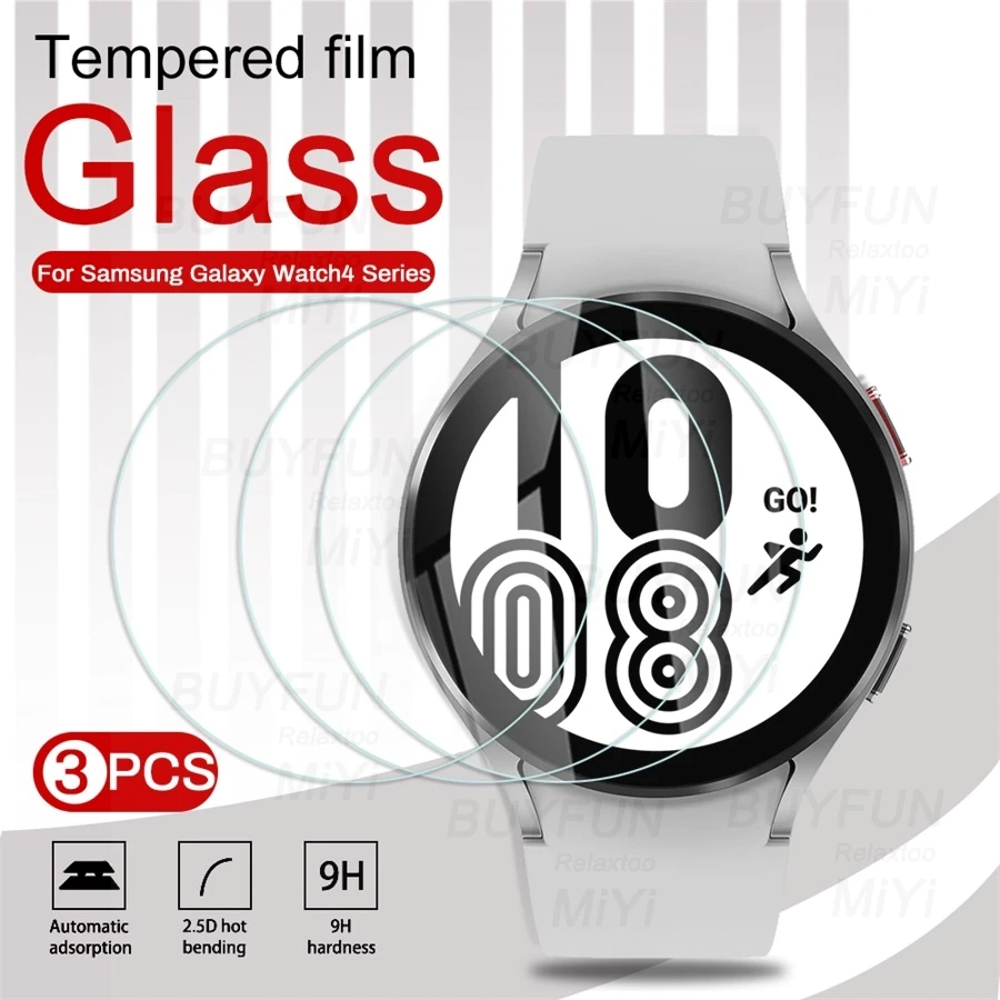 

3Pcs Tempered Glas For Samsung Galaxy Watch 4 40mm 44mm Watch4 Classic 42mm 46mm HD Clear Full Screen Protector Film Guard Cover