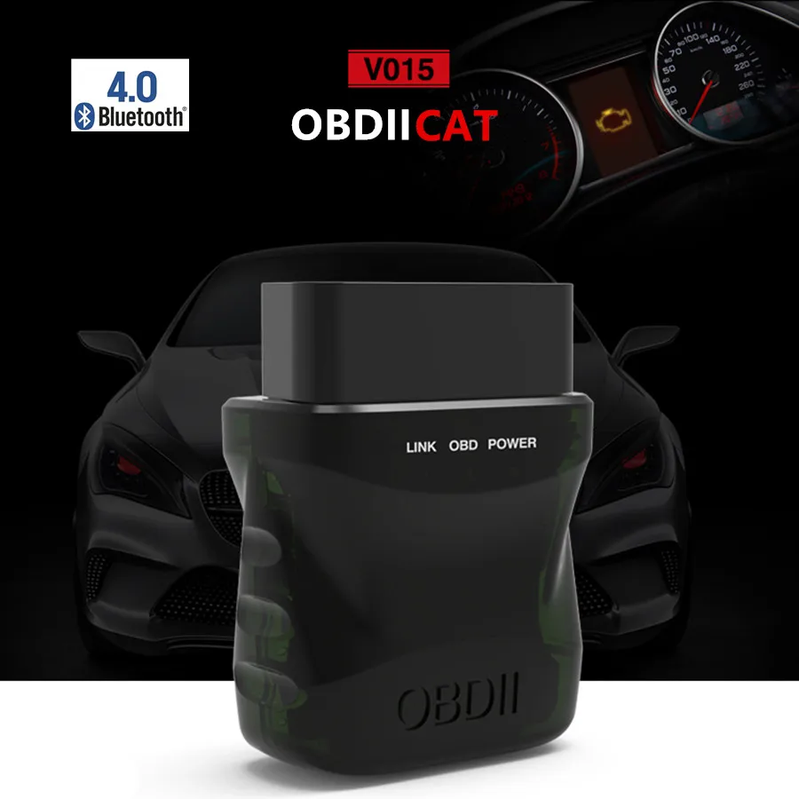 

50pcs OBDIICAT-V15 ELM327 v1.5 Supports 4.0 OBD2 OBDII Protocols for IOS&Android ELM 327 Diagnostic Tool Code Scanner