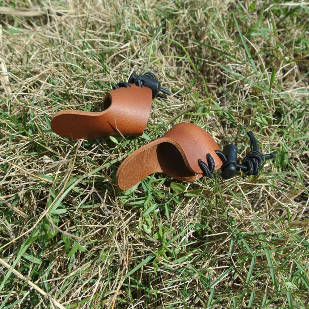 Черная/коричневая защита на один палец из чистой коровьей кожи для монгольского