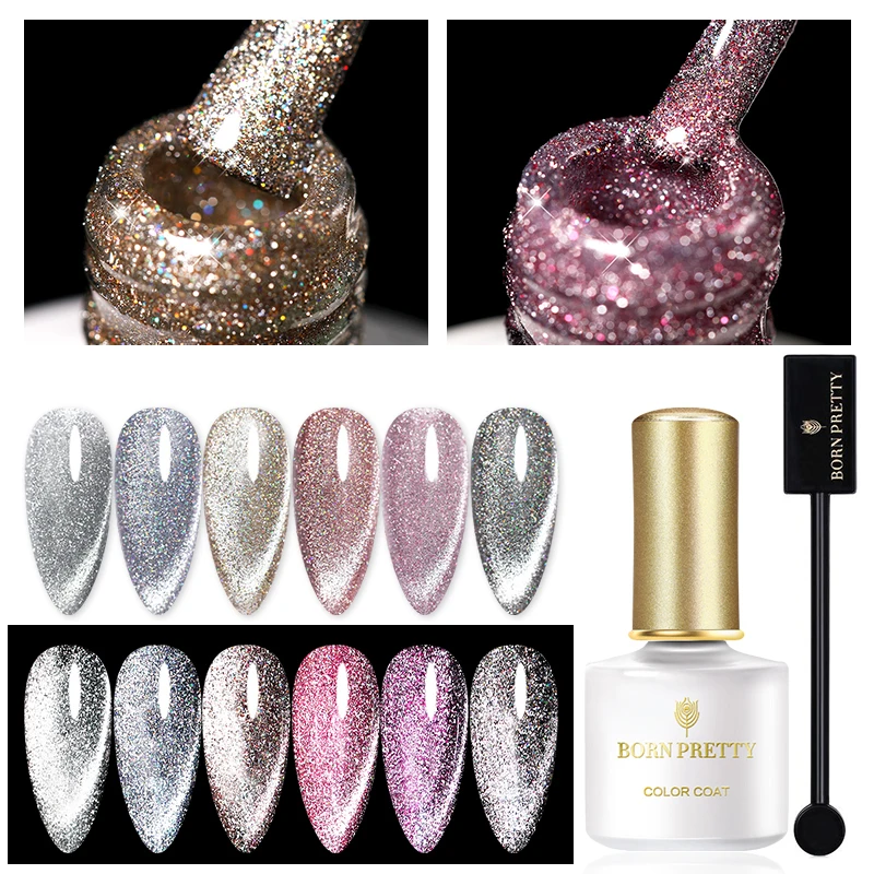 От BORN PRETTY 2 предмета в комплекте партия светоотражающий Блестящий Кот магнитный