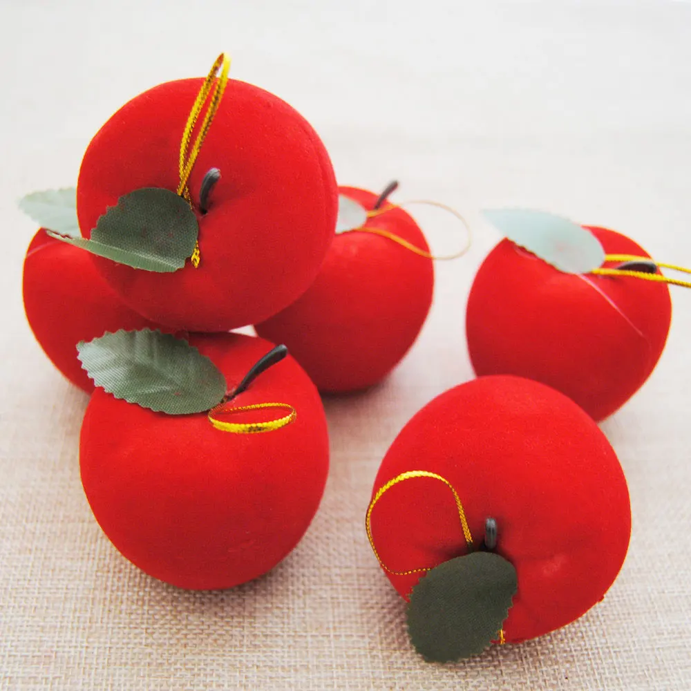 6 шт. Рождественские украшения подарки красное яблоко подвеска с Санта Клаусом