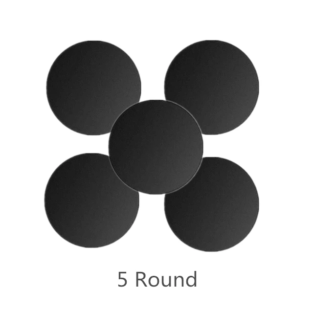 5Round Металлическая Пластина Магнит мобильный стенд Универсальный сменный комплект металлических пластин с клеем для iPhone x магнитный автомобильный держатель для телефона - Цвет: 5Round