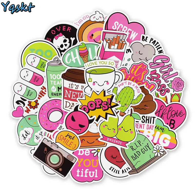 50 шт. водонепроницаемые наклейки для ноутбука скейтборда чемодана автомобиля