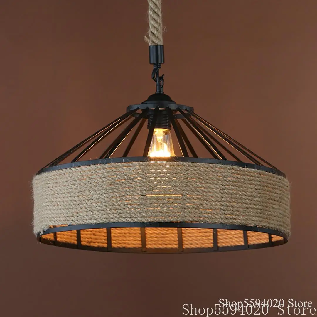 

Industrial Metal Kitchen Rope Vintage Pendant Lights Hemp Rope E27 Pendant Lamp Dining Room Retro Home Decor Lighting Fixture