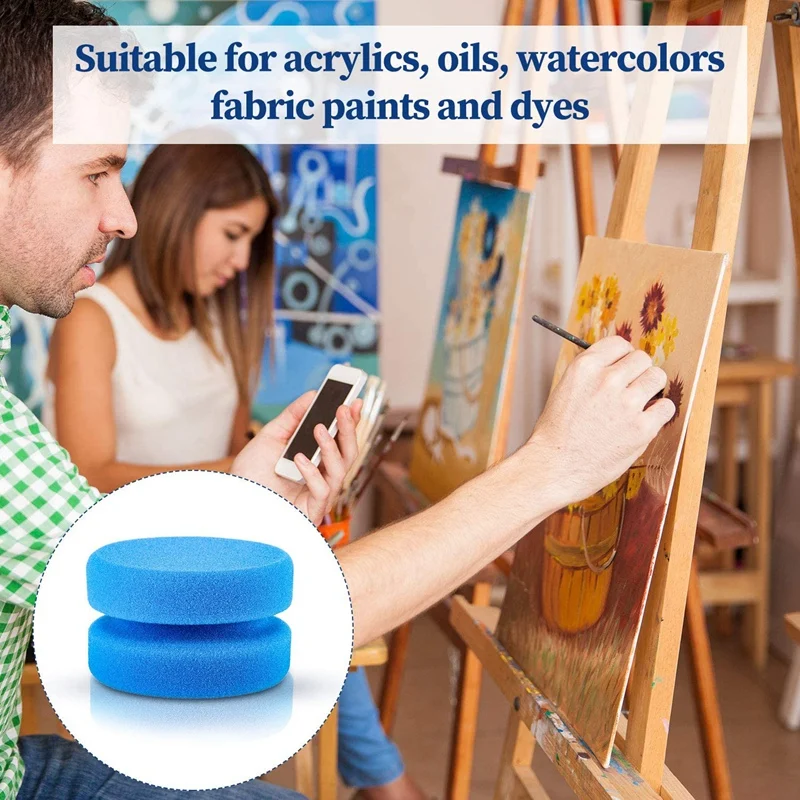 

3 PCS Paint Sponge Applicator Round Painting Sponge Craft Sponges Synthetic Artist Sponges Watercolor Sponges