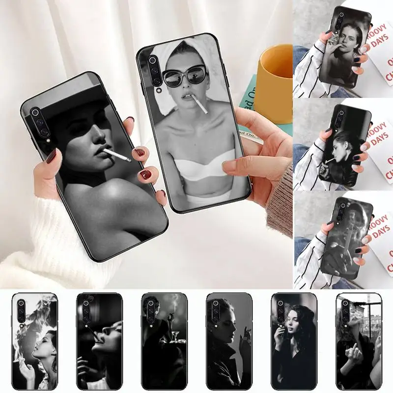 

Sexy fashionable woman smoking Phone Case For xiaomi Redmi 5 5A plus 7A 8 note 2 3 4 5 5A 6 7 GO K20 A2 Cover Funda Shell