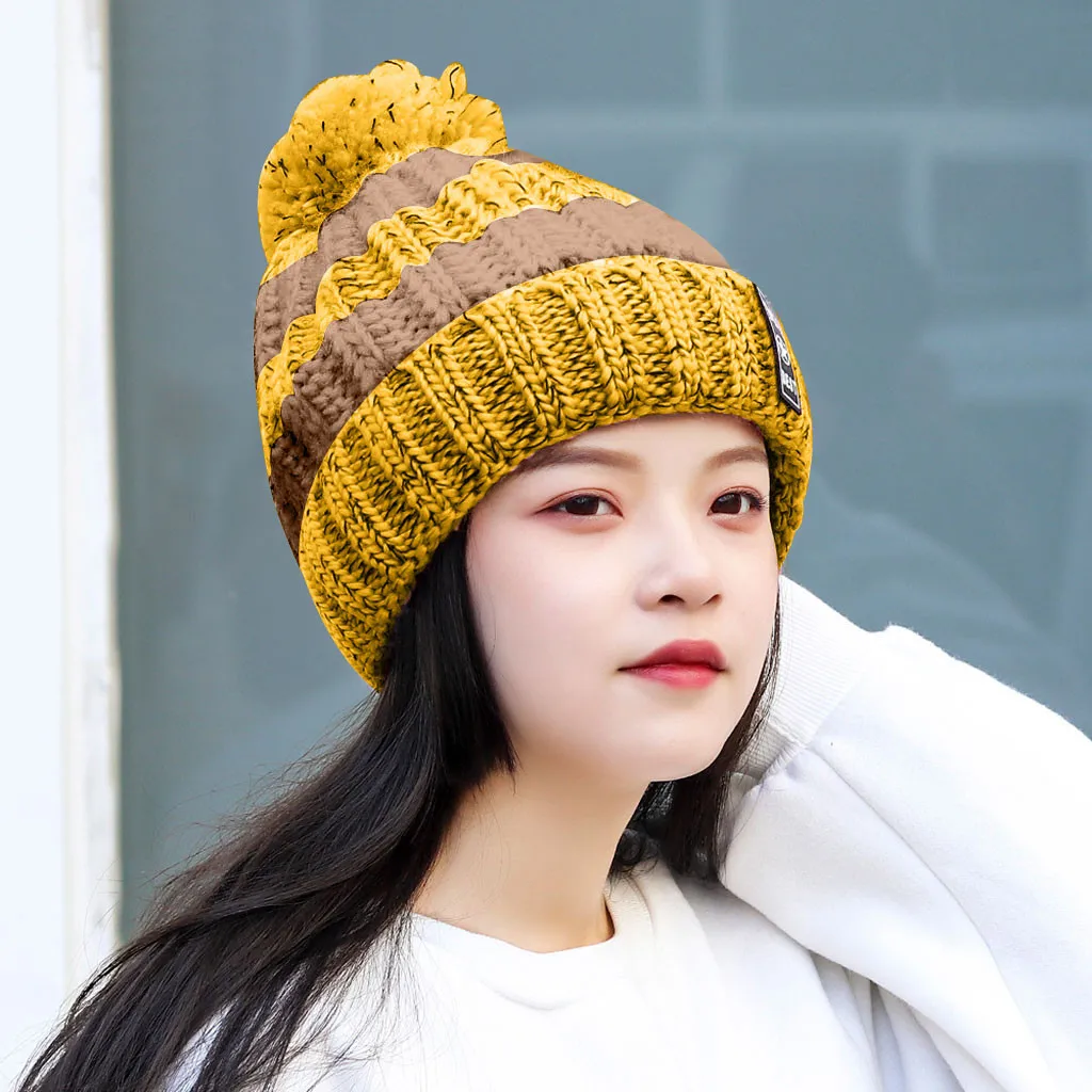 Женская зимняя шапка шерстяная вязаная шапочка настоящий натуральный мех с