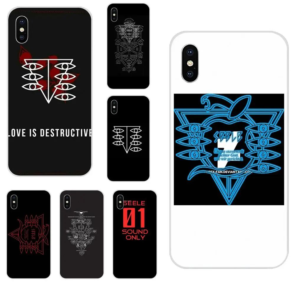 Мягкий TPU мобильный Seele Eyes Evangelion для Apple IPhone X XS Max XR 4 4s 5 5C 5S SE 6 6S 7 8 Plus|Чехлы-накладки|