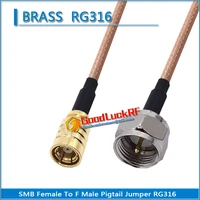 1x pcs high quality smb female to f male plug coaxial type pigtail jumper rg316 cable smb to f tv