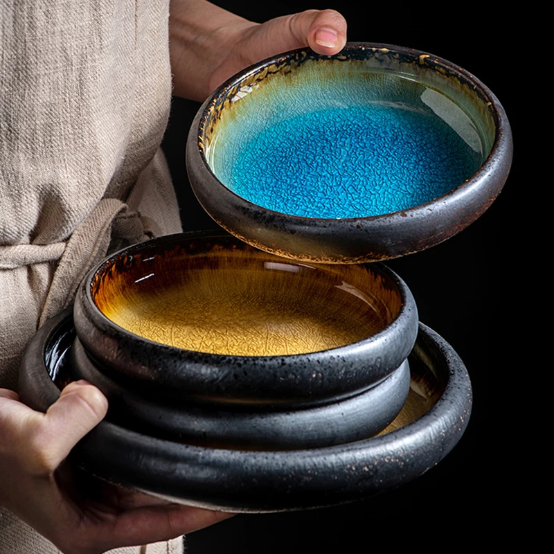 Ceramica тарелка печи изменение ледяная трещина глазурь керамика фарфор овощи салат