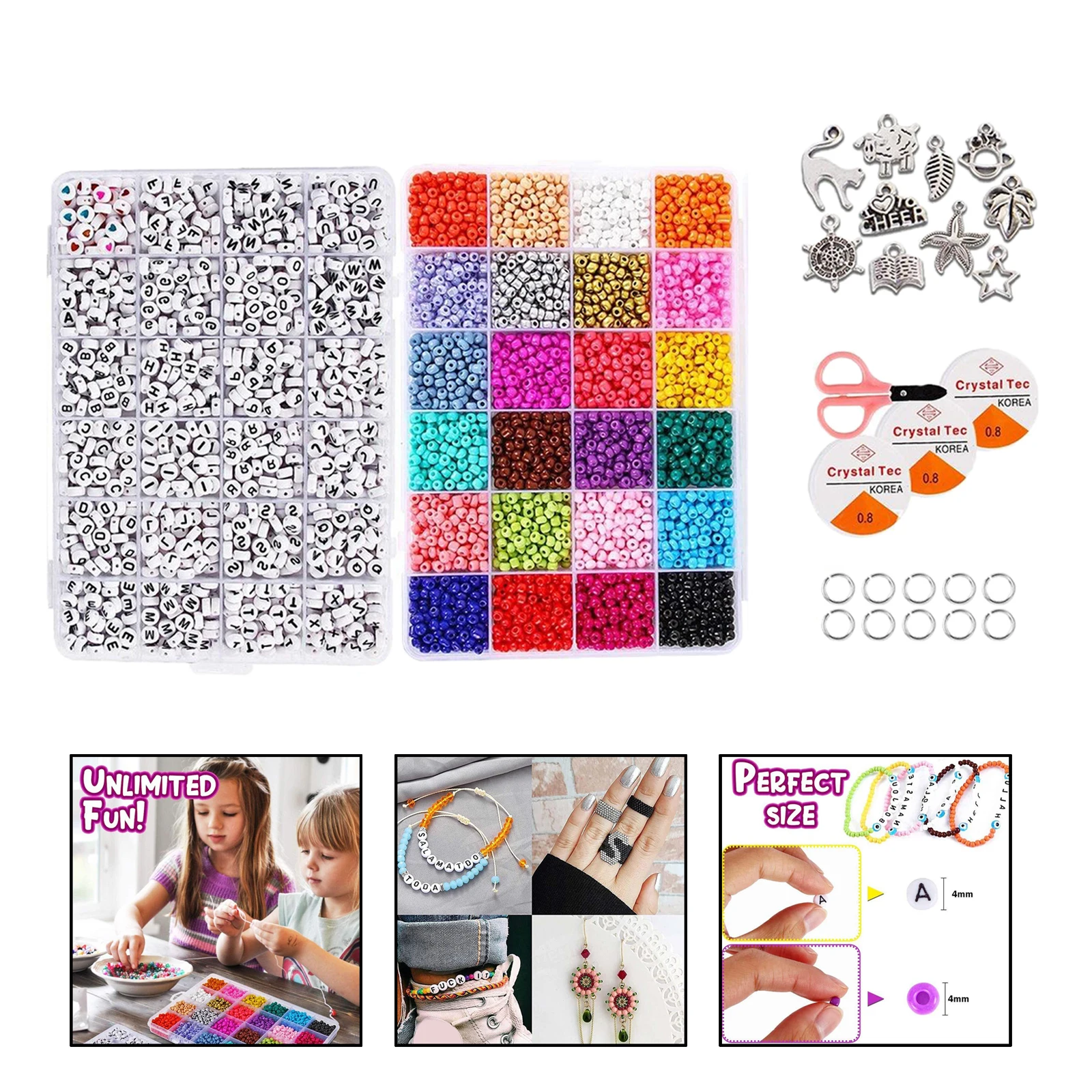 5000 шт. стеклянные бусины 4 мм | Украшения и аксессуары