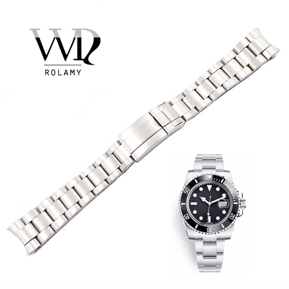 

Ремешок Rolamy из нержавеющей стали для наручных часов, 20 дюймов, 21 мм