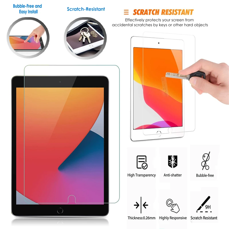 

Transparent Protective Glass for Apple IPad Pro 10.5"/Air 3 10.5" 2019 0.3mm HD Eye Protection Anti-Fingerprint Tempered Film