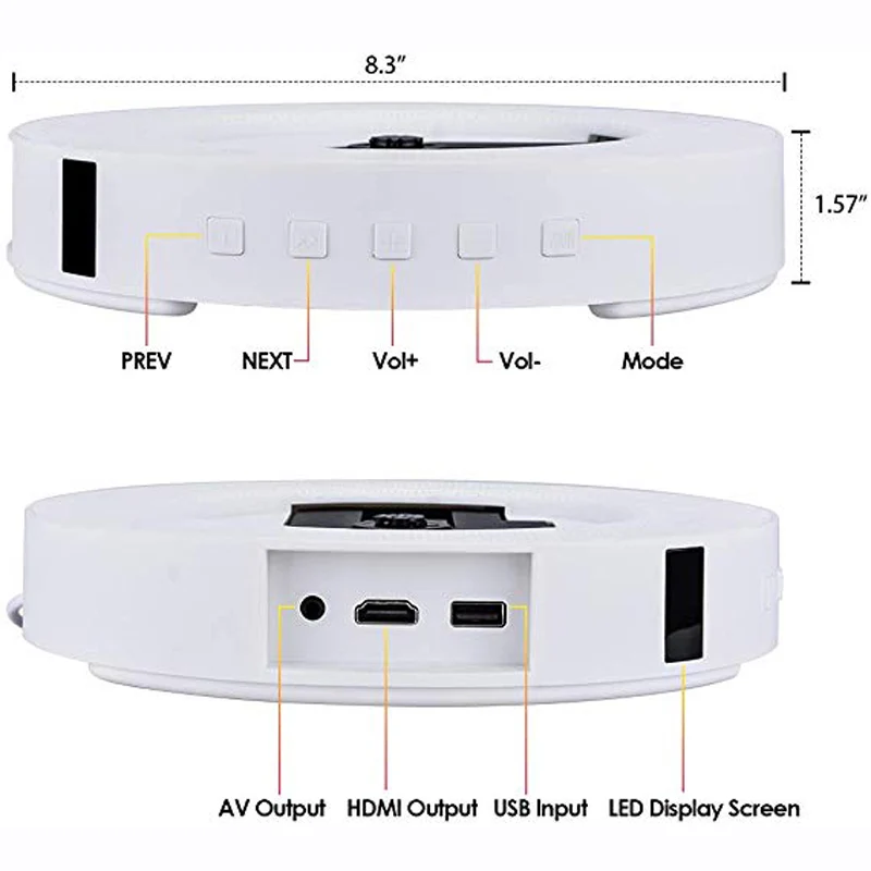 QPLOVE CD dvd плеер настенный светодиодный с экраном Bluetooth 4 2 USB флеш накопитель HDMI AV