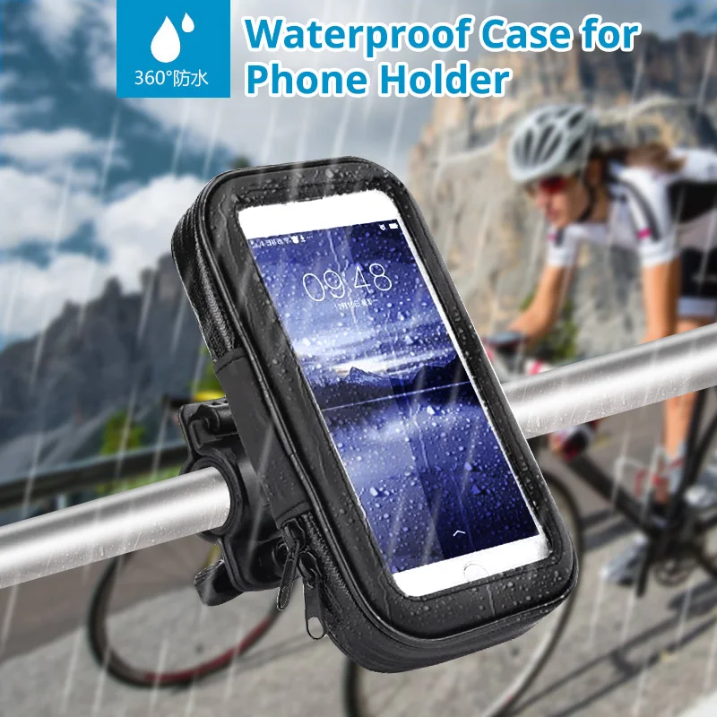 

Bicycle Motorcycle Phone Holder Bag for iPhone 7/7Plus/6 Moto Bike Rear View Mirror Stand Mount 360 Degree Waterproof Rack Cover