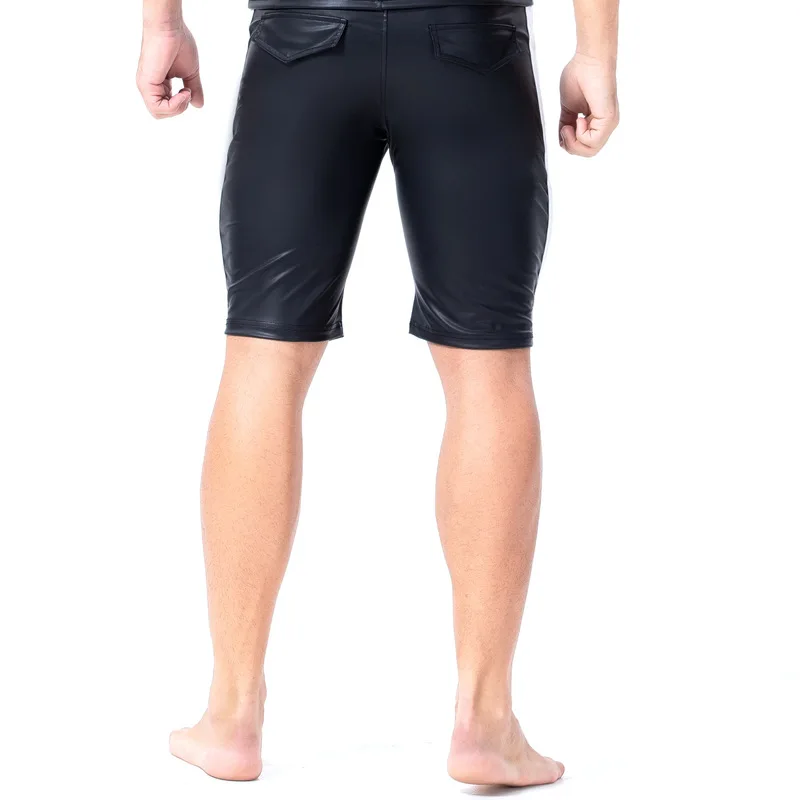 Fad новые стильные тонкие дышащие брюки из искусственной кожи в полоску