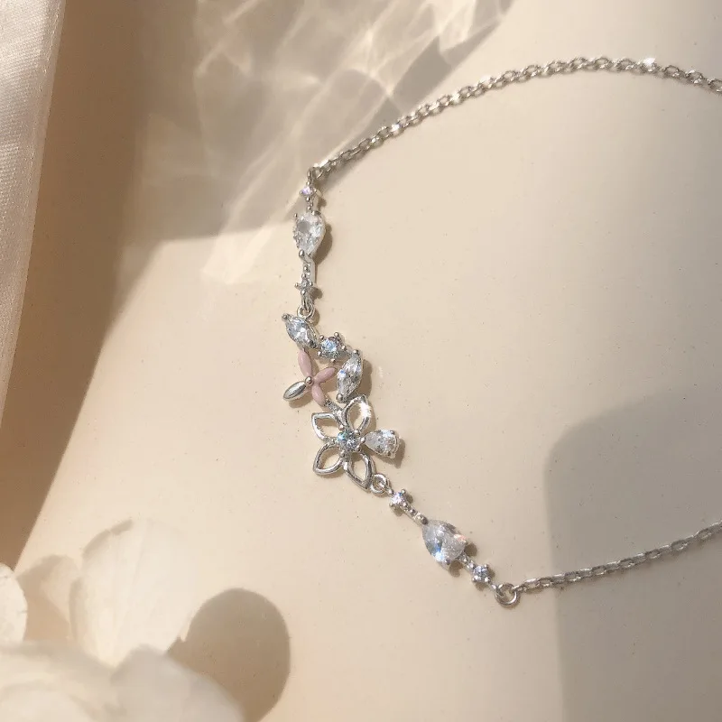 

Pulsera de cadena Flor de cristal Pulsera con dijes Joyería de boda Hipoalergénica al por mayor