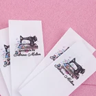 Этикетки для одежды, персонализированный бренд, логотип на заказ, хлопковые бирки, название компании, ручная работа, швейная машина, 25 мм x 60 мм (MD5246)