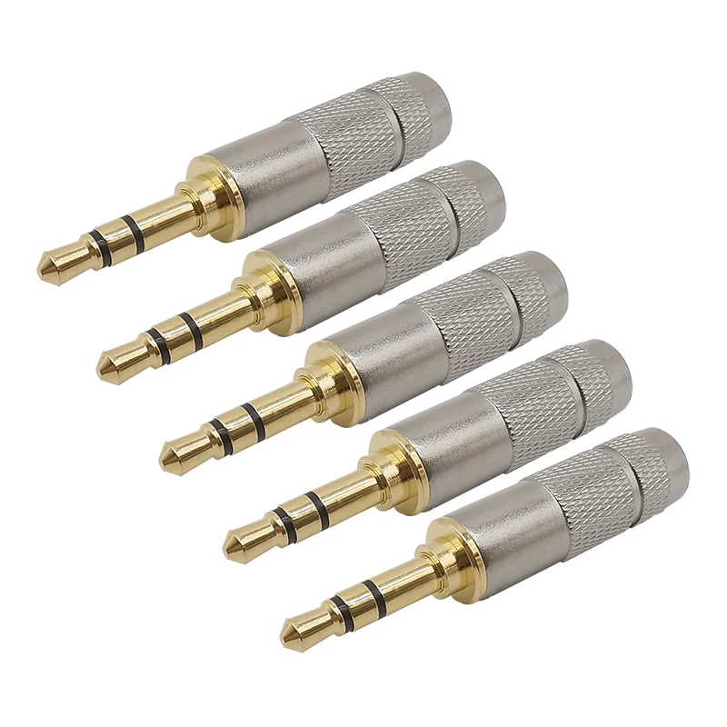 

5Pcs Replacement 3.5mm Male Plug 3 Pole Stereo Headphone Audio Repair Earphone Plugs Jack Soldering Wire Connector