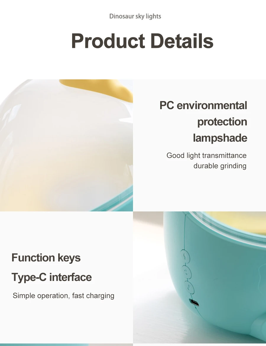 

Dinosaur Star Projector Night Light Music Box LED Night Lamp For Kids USB Charging/Rotatable/Sing Project lamp Bedroom Party