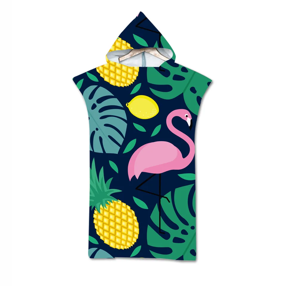 Мягкое банное полотенце с капюшоном для взрослых фламинго накидка из микрофибры