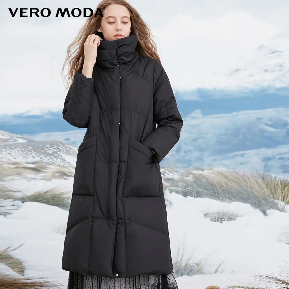 Vero Moda женский с высоким воротником ветрозащитный рукав 80% белый утиный пух длинный пуховик парка пальто | 318412501